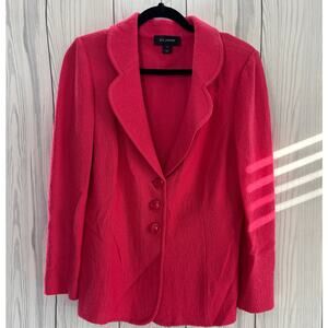 St.John Women’s Pink Knit Blazer Size 12 Made in USA